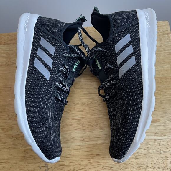 Adidas Shoes Womens 9.5 Cloudfoam Pure Athletic Low Sneakers Black Mesh - Picture 3 of 8